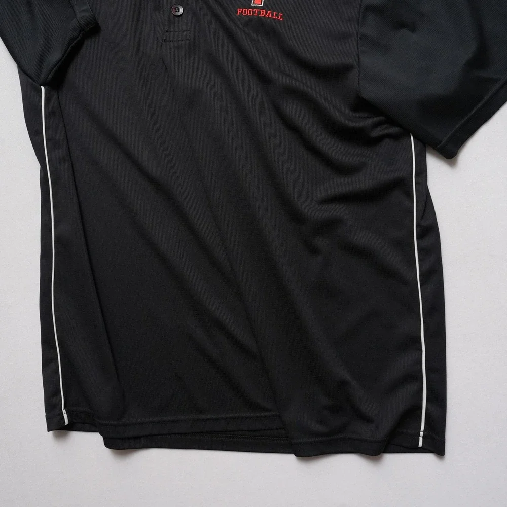 Nike Dri-FIT Mens XL Black Polo Pacific‎ Football Embroidered Athletic Shirt